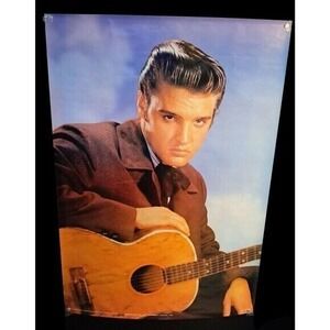 Elvis Presley Poster 1980‎ Guitar Rockabilly 24x35 Anabas A1003 VTG Young Elvis